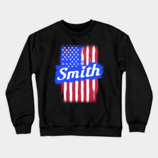 American Flag Smith Family Gift T-shirt For Men Women, Surname Last Name Crewneck Sweatshirt